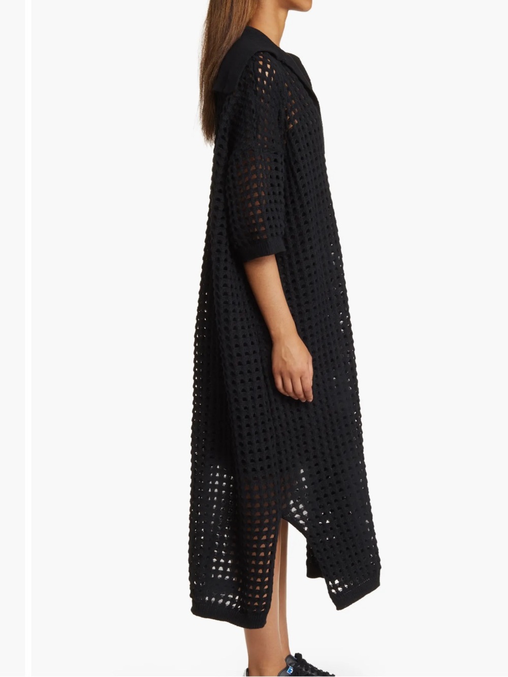 DRESSED IN LaLa Be Bold Oversized Black Knit Dress - Picture 4 of 13